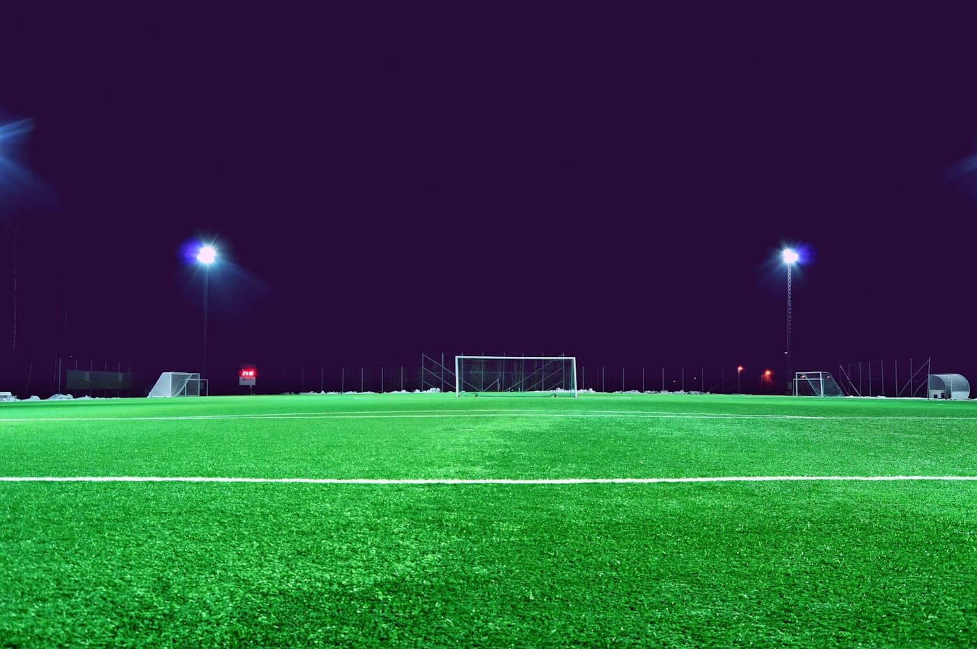 Competitive youth soccer match action